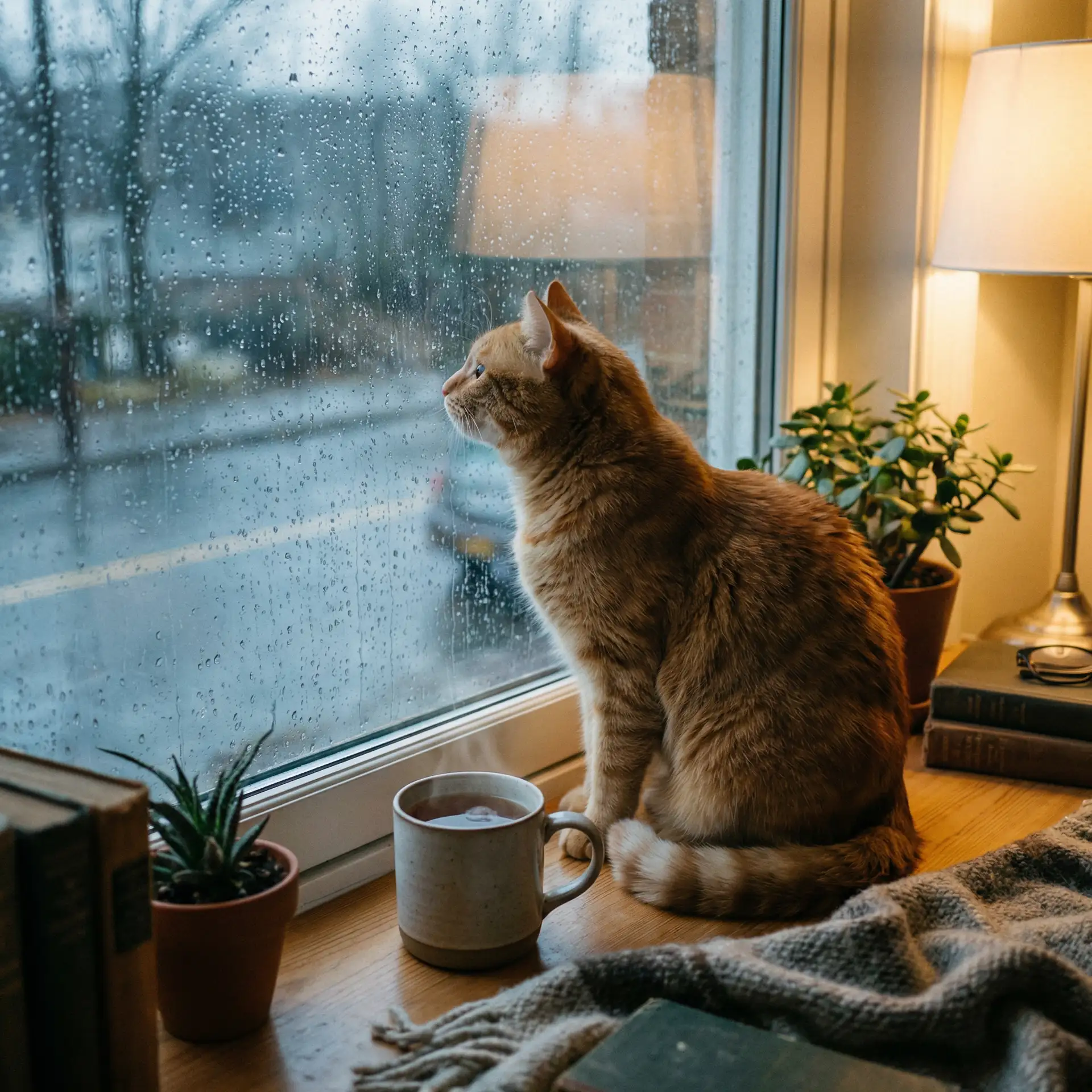 猫咪望着窗外的雨 - 美剧一整集都在做的爱情剧